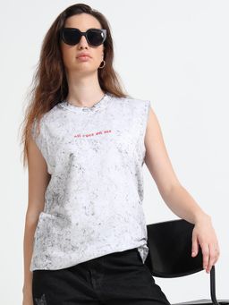RHINO CULT - Women Acid Eyes White Tank Top