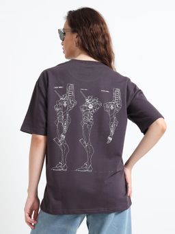 RHINO CULT - Women Grey Rorbotic Mayhem Oversized T-shirt
