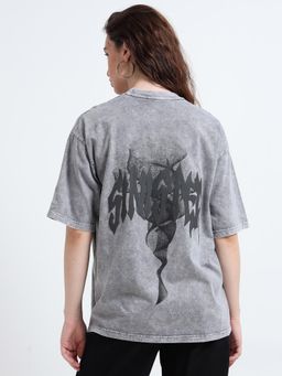 RHINO CULT - Women Light Acid Sisnister Smoke Oversize T-shirt
