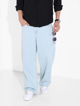 The Indian Garage Co - Men Blue Baggy Fit Solid Mid-Rise Eternity Jeans