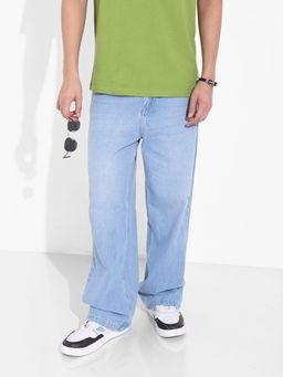 The Indian Garage Co - Men Blue Baggy Fit Solid Mid-Rise Eternity Jeans
