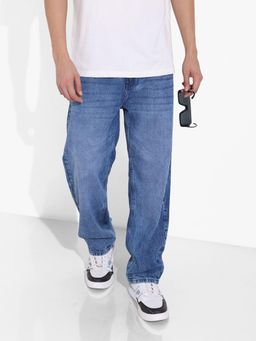 The Indian Garage Co - Men Blue Relaxed Fit Solid Mid-Rise Eternity Jeans