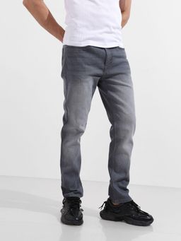 The Indian Garage Co - Men Grey Slim Fit Solid Mid-Rise Jeans