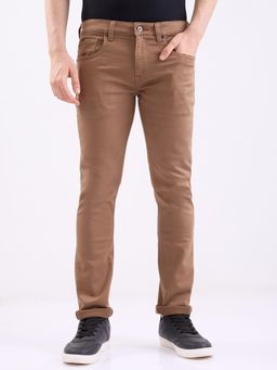 Spykar - Mud Brown Low Rise Slim Fit Casual Jeans for Men