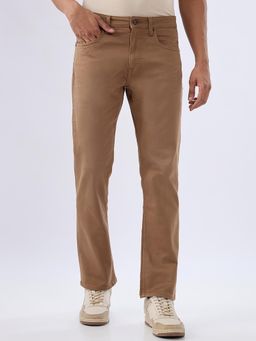 Spykar - Mud Brown Comfort Fit Mid Rise Jeans for Men