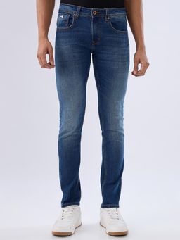 Spykar - Dark Blue Slim Fit Low Rise Jeans for Men