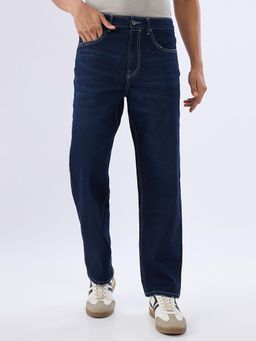 Spykar - Navy Blue Loose Fit Low Rise Jeans for Men