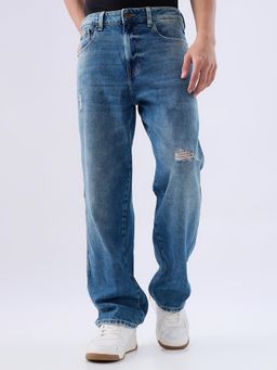 Spykar - Blue Loose Fit Low Rise Jeans for Men