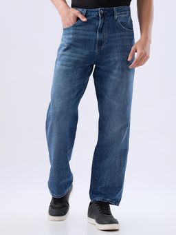 Spykar - Dark Blue Loose Fit Low Rise Jeans for Men
