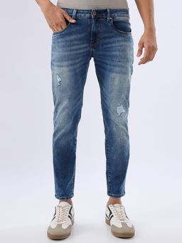 Spykar - Dark Blue Slim Fit Mid Rise Jeans for Men
