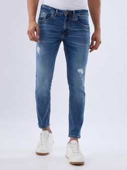 Spykar - Blue Slim Fit Mid Rise Jeans for Men
