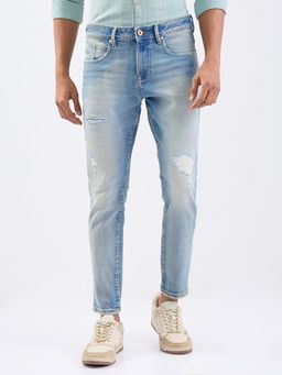 Spykar - Light Blue Mid Rise Slim Fit Casual Jeans for Men