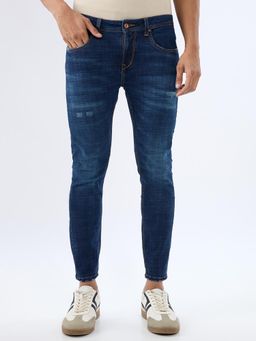 Spykar - Navy Blue Slim Fit Mid Rise Jeans for Men