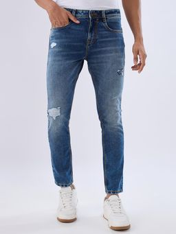 Spykar - Blue Slim Fit Mid Rise Jeans for Men