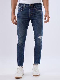 Spykar - Blue Slim Fit Mid Rise Jeans for Men