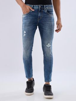 Spykar - Blue Slim Fit Mid Rise Jeans for Men