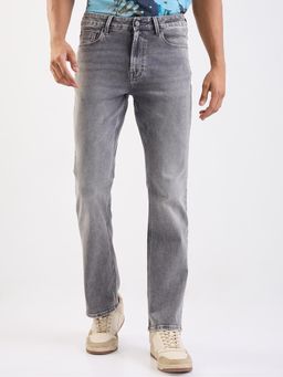 Spykar - Grey Mid Rise Regular Fit Casual Jeans for Men