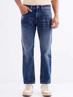 Spykar - Vintage Blue Mid Rise Comfort Fit Casual Jeans for Men