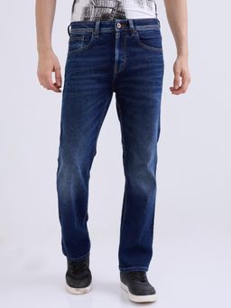 Spykar - Dark Blue Mid Rise Comfort Fit Casual Jeans for Men