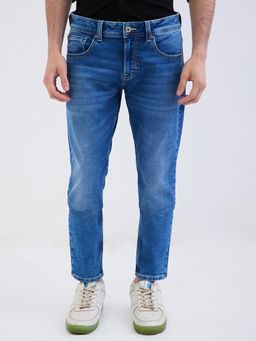 Spykar - Blue Mid Rise Slim Fit Casual Jeans for Men