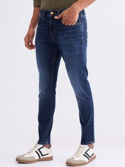 Spykar - Navy Blue Mid Rise Slim Fit Casual Jeans for Men