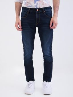 Spykar - Navy Blue Mid Rise Slim Fit Casual Jeans for Men