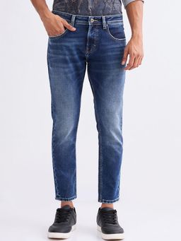 Spykar - Blue Mid Rise Slim Fit Casual Jeans for Men