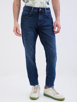 Spykar - Blue Mid Rise Slim Fit Casual Jeans for Men