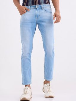 Spykar - Ice Blue Mid Rise Slim Fit Casual Jeans for Men