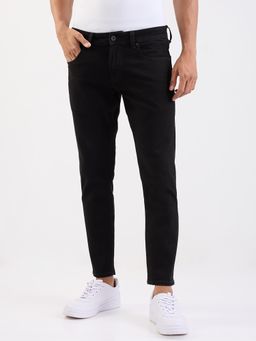 Spykar - Black Mid Rise Slim Fit Casual Jeans for Men