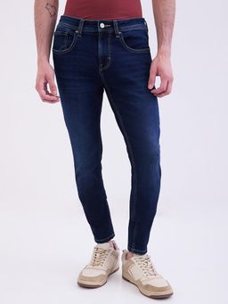 Spykar - Navy Blue Mid Rise Slim Fit Casual Jeans for Men