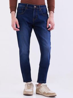 Spykar - Navy Blue Mid Rise Slim Fit Casual Jeans for Men