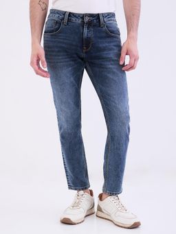 Spykar - Blue Mid Rise Slim Fit Casual Jeans for Men