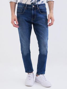 Spykar - Blue Mid Rise Slim Fit Casual Jeans for Men
