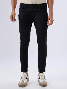 Spykar - Black Slim Fit Mid Rise Jeans for Men