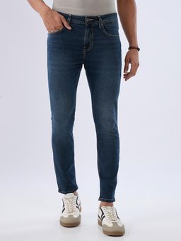 Spykar - Vintage Blue Slim Fit Mid Rise Jeans for Men