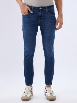 Spykar - Navy Blue Slim Fit Mid Rise Jeans for Men