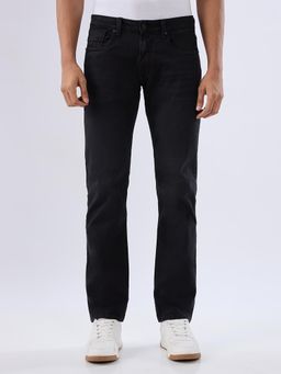 Spykar - Black Regular Fit Mid Rise Jeans for Men