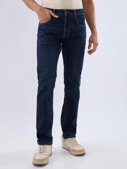 Spykar - Navy Blue Regular Fit Mid Rise Jeans for Men