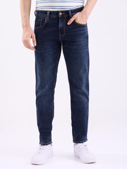 Spykar - Navy Blue Mid Rise Comfort Fit Casual Jeans for Men