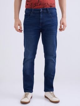 Spykar - Navy Blue Mid Rise Comfort Fit Casual Jeans for Men