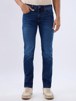 Spykar - Navy Blue Comfort Fit Mid Rise Jeans for Men