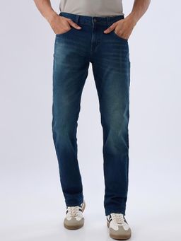 Spykar - Vintage Blue Comfort Fit Mid Rise Jeans for Men