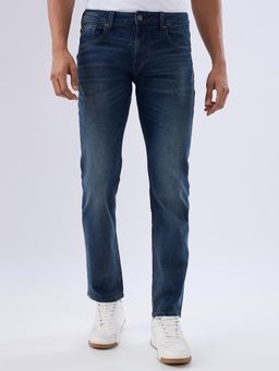 Spykar - Vintage Blue Comfort Fit Mid Rise Jeans for Men