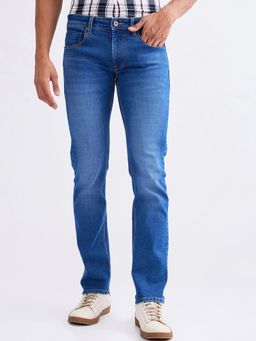 Spykar - Blue Mid Rise Regular Fit Casual Jeans for Men