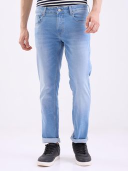Spykar - Light Blue Mid Rise Regular Fit Casual Jeans for Men