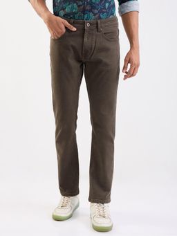 Spykar - Olive Mid Rise Regular Fit Casual Jeans for Men
