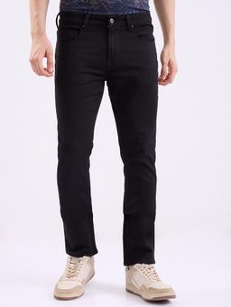 Spykar - Black Mid Rise Slim Fit Casual Jeans for Men