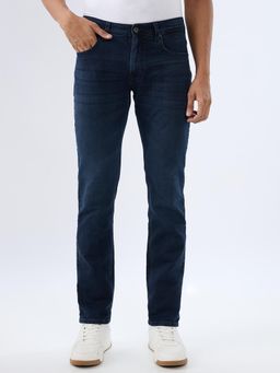Spykar - Navy Blue Regular Fit Mid Rise Jeans for Men
