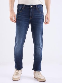 Spykar - Dark Blue Mid Rise Regular Fit Casual Jeans for Men